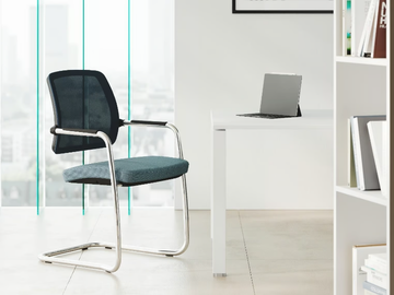 STAR - Cantilever fabric office chair with armrests by Las Mobili - view 2